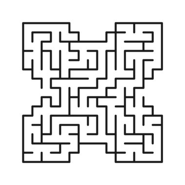 Soyut labirent / labirent ile giriş ve çıkış.