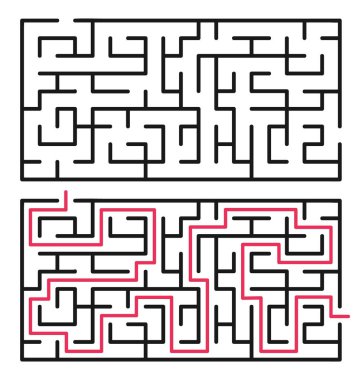 Soyut labirent / labirent ile giriş ve çıkış.