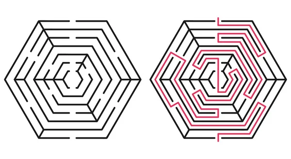 Soyut labirent / labirent ile giriş ve çıkış. — Stok Vektör