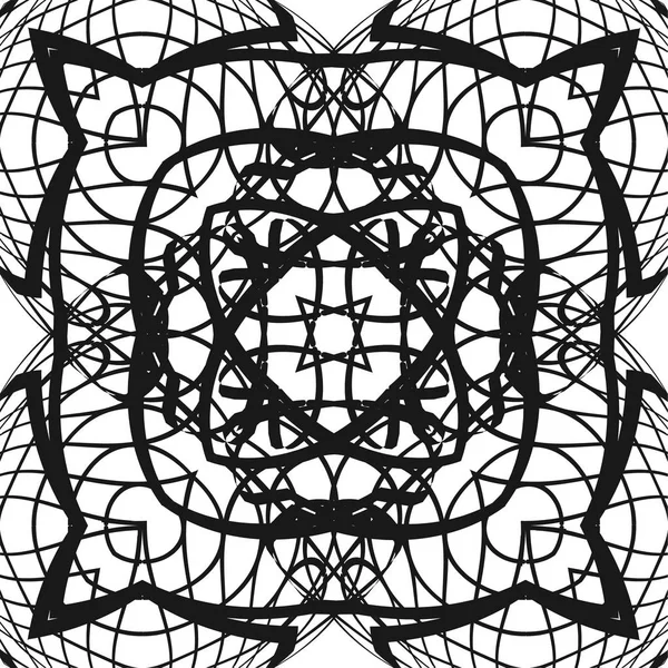 Геометрический Бесшовный Рисунок Абстрактное Творческое Черно Белое Украшение Векторный Фон — стоковый вектор