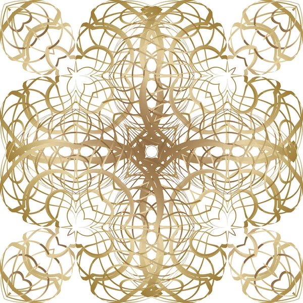 幾何学的なシームレス パターン 抽象的な創造的なゴールドの背景 モダンなデザインのベクトルの背景 — ストックベクタ