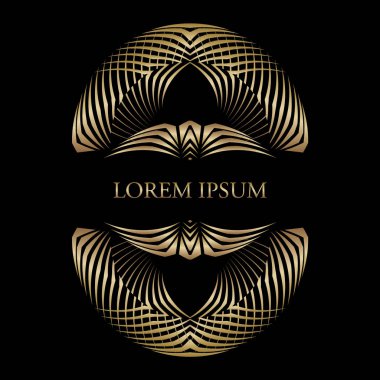 Soyut geometrik sembol. Vektör yaratıcı altın desen.