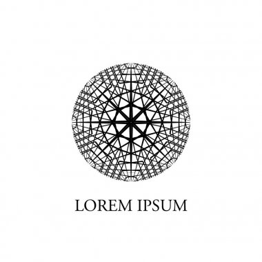 Soyut geometrik sembol. Vektör modern tasarım daire arka plan.