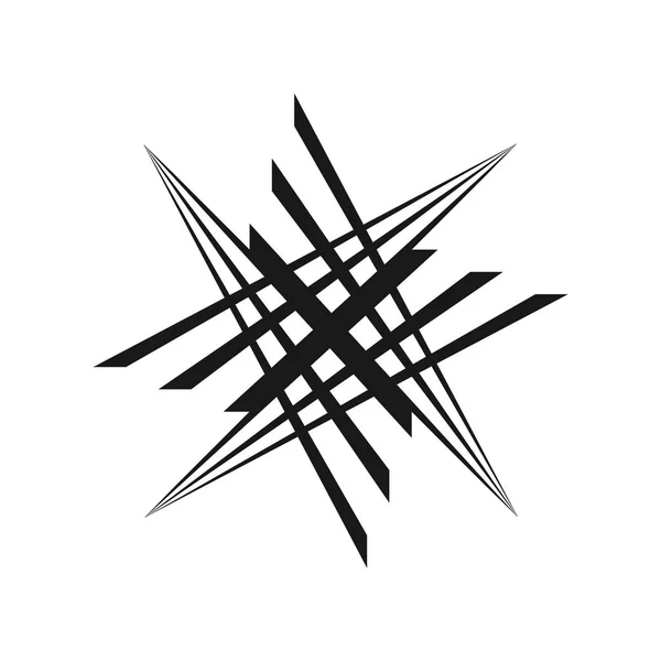 Patrón Geométrico Abstracto Signo Líneas Negras Creativas Vector Diseño Moderno — Vector de stock