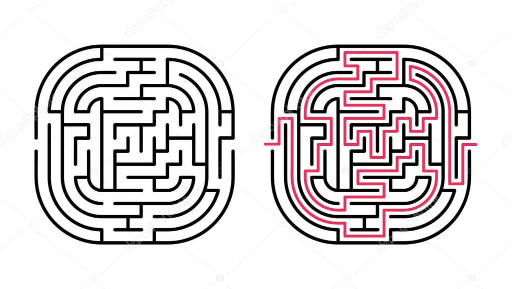 Abstract maze / labyrinth with entry and exit. Vector labyrinth 279.