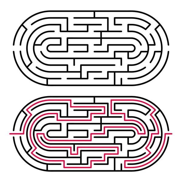 Labyrinthe Abstrait Labyrinthe Avec Entrée Sortie Labyrinthe Vectoriel 282 — Image vectorielle