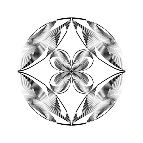 Abstract Halftoon Lijnen Bloemen Achtergrond Creatief Geometrisch Patroon Ornament Vector — Stockvector