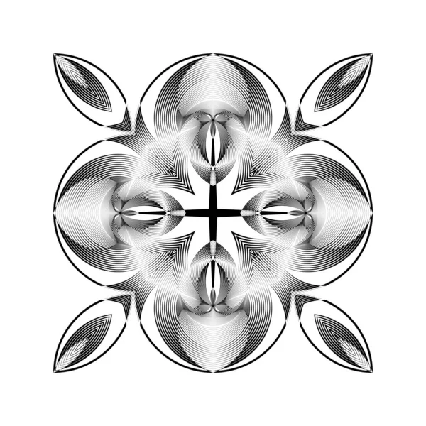 Abstrakte Halbtonlinien Floraler Hintergrund Kreative Geometrische Muster Ornament Vektor Modernes — Stockvektor
