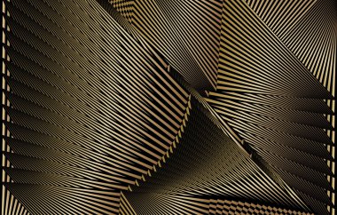 Soyut yarım ton çizgileri altın desen, metalik etki dinamik arkaplan, vektör modern tasarım dokusu kart, kapak, poster, dekorasyon için.