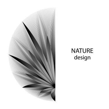 Soyut yarım ton çizgileri çiçek arkaplanı, yaratıcı geometrik dinamik bitki deseni, vektör modern tasarım dokusu.