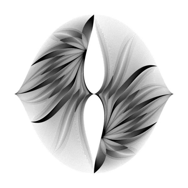 半色调线条花卉背景 创意几何动态植物图案 矢量现代设计纹理 — 图库矢量图片