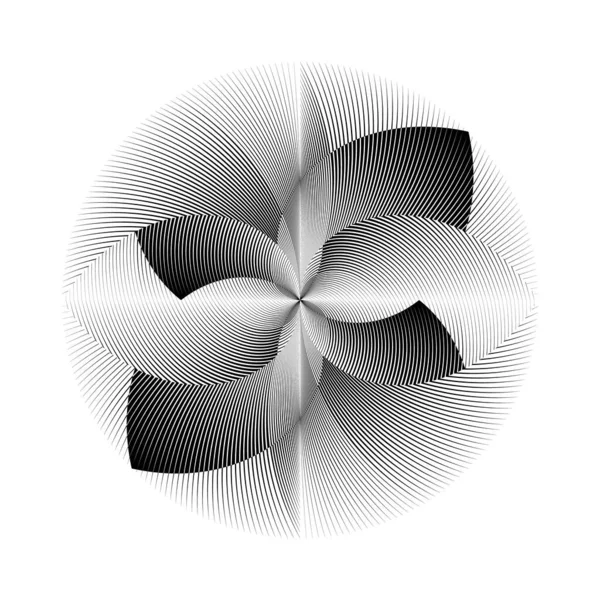 Líneas Medio Tono Abstractas Círculo Fondo Patrón Dinámico Geométrico Vector — Archivo Imágenes Vectoriales