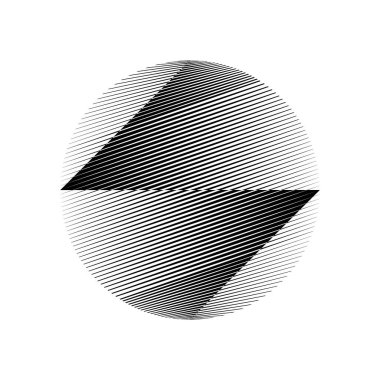 Soyut yarım ton çizgileri çember arkaplan, geometrik dinamik desen, vektör modern tasarım dokusu.