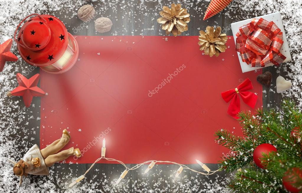 Christmas New Year Background Image With Decorations And Gifts On