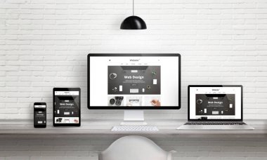 Yaratıcı web tasarım ajansı tanıtım birden fazla cihaz üzerinde