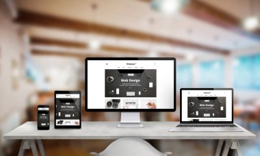 Web Tasarım studio promosyon birden fazla cihaz üzerinde