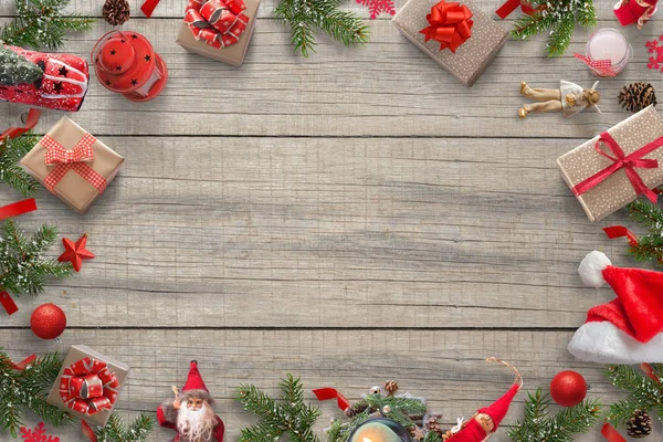Decorações Natal Imagem Fundo Com Espaço Livre Para Texto Saudação — Fotografia de Stock