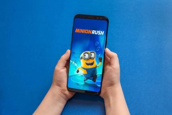 Sarajevo Bosnia Herzegovina November 2019 Minion Rush Mobile Action Video — Stock Photo, Image