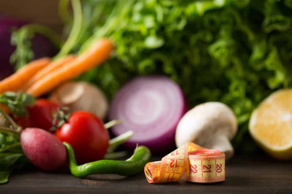 Fresh Vegetables and Tape Measure