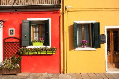 Burano Adası, Venedik geleneksel bir evde detay