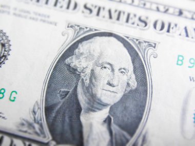 Bir dolar ayrıntılarını bill, George Washington ön planda