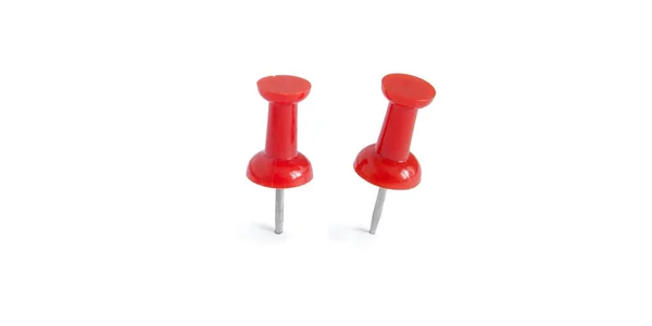 Isolated red push pins in white background — Stock Photo, Image