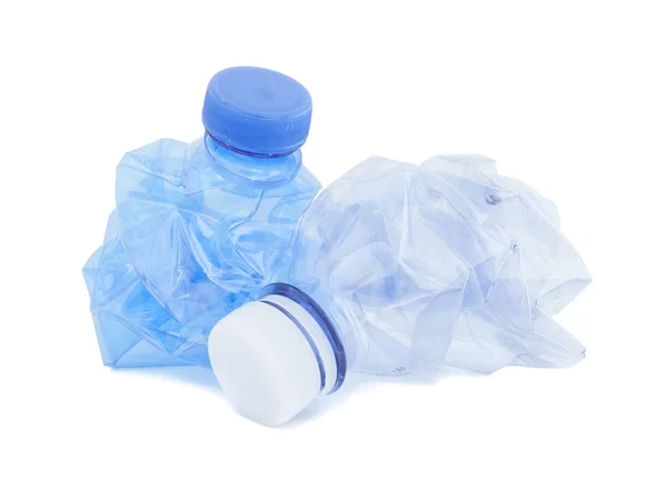 Empty Blue botella de agua usada para reciclar — Foto de Stock
