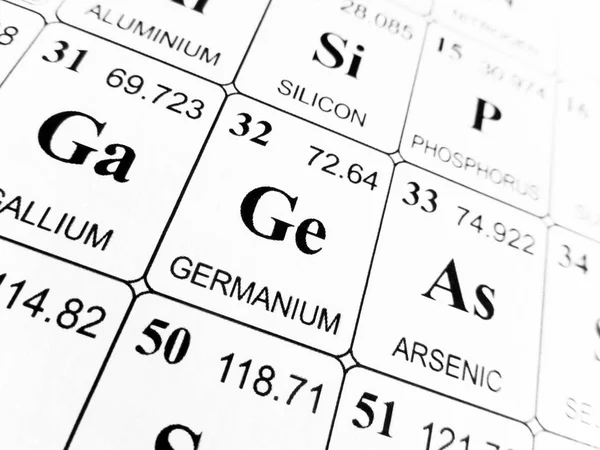 Germanium on the periodic table of the elements — Stock Photo, Image