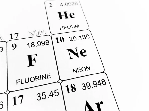 성분의 주기율표에 네온 — 스톡 사진