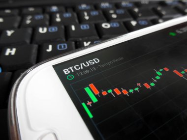 bir smartphone kullanarak bitcoins ticaret