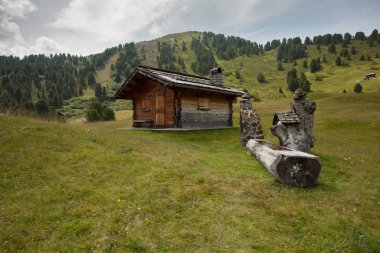 İtalyan Dolomitler arasında Seceda bölgesinde alp gölü