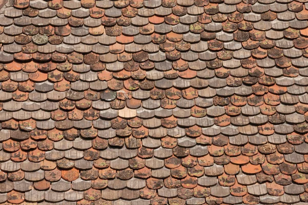 Detail from the terracotta roof of Castel Trostburg, one of the largest fortified complexes in South Tyrol.