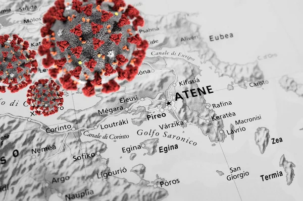 Epidemic Conditions Greece Area — Stockfoto