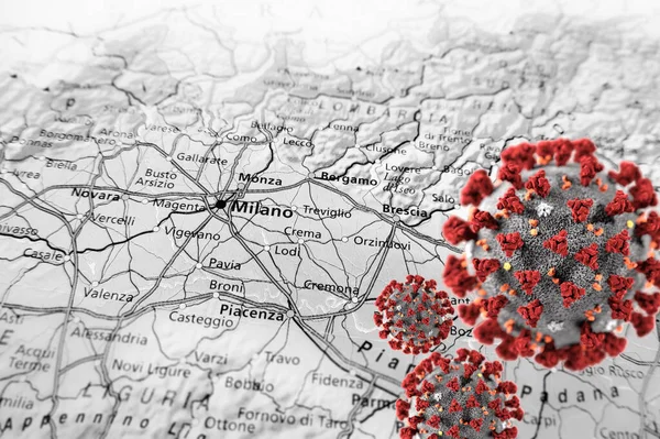 Epidemic Conditions Italy Area Milan — Stock Photo, Image