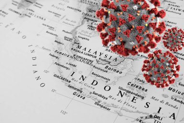 Epidemic conditions over Malaysia area clipart