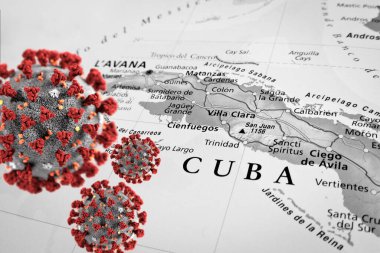 Epidemic conditions over Cuba area clipart