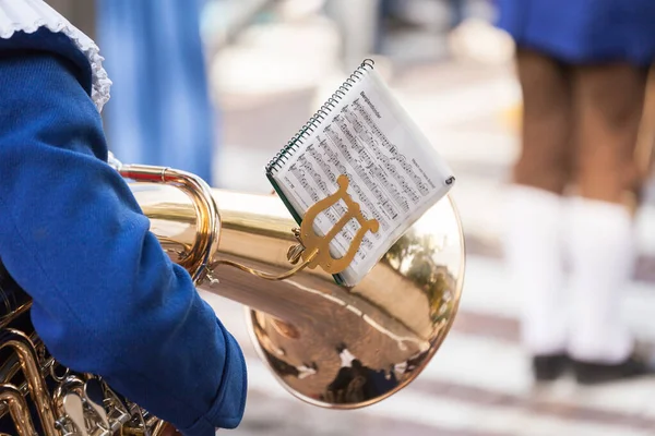 CHIUSA, İtalya - 16 Eylül 2017: Val Isarco 'da her eylül ayında yerel kutlama 