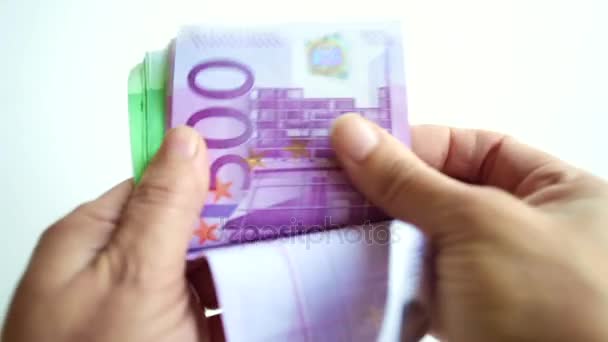 Holding Euro Money Banknotes — Stock Video