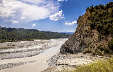 River Valley manzara Distrct Gramsh Arnavutluk 