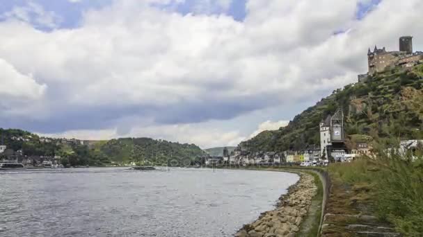 Time lapse of the rhine at Sankt Goarshausen Alemania — Vídeos de Stock