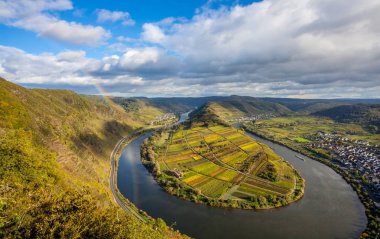 Calmont Moselle loop Landscape in  autumn colors Travel Germany clipart