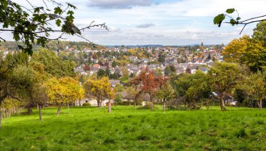 Sonbahar manzara Siebengebirge Stenzelberg Almanya