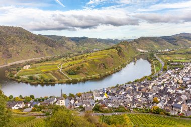 Autumnal Moselle landscape at Bremm Calmont region Germany  clipart
