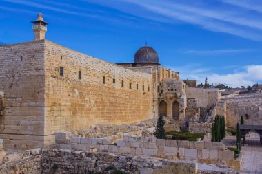Tempel Mount tarihi manzara Kudüs İsrail 