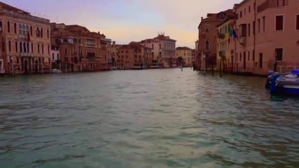 Venice Włochy Jan 2018 Nagrania Rejs Canal Grande Sunset Weneckiej — Wideo stockowe