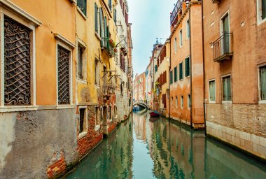 Venezia küçük kanal lagün kış seyahat Avrupa İtalya şehir 