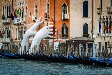 Venedik Grand Canal gondulas Ca D Oro İtalya, seyahat 