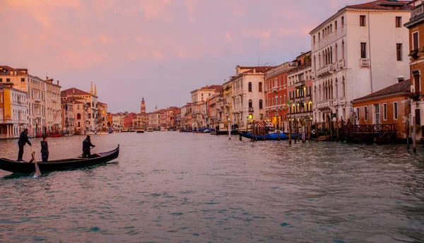 Venezia canal grande at sunset laggon City in winter Travel euro — Stock Photo, Image