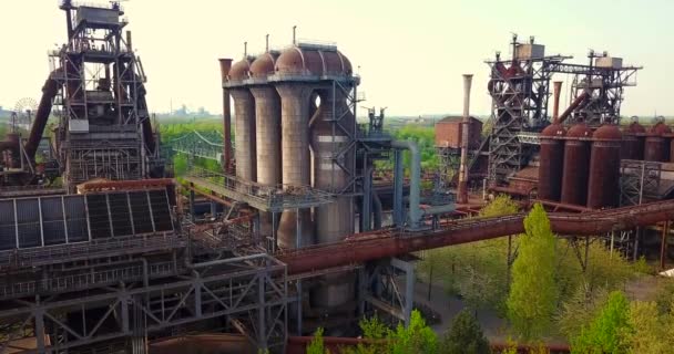 Drone Aerial Flight View Industrial Culture Park Landscape Duisburg North — Stock Video