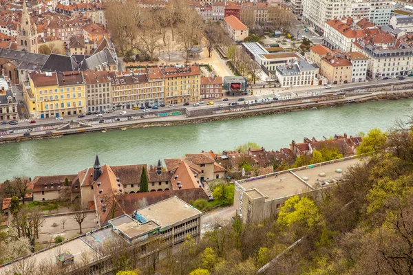 Ciudad Grenoble vista panorámica desde la Bastilla Francia Europa — Foto de Stock